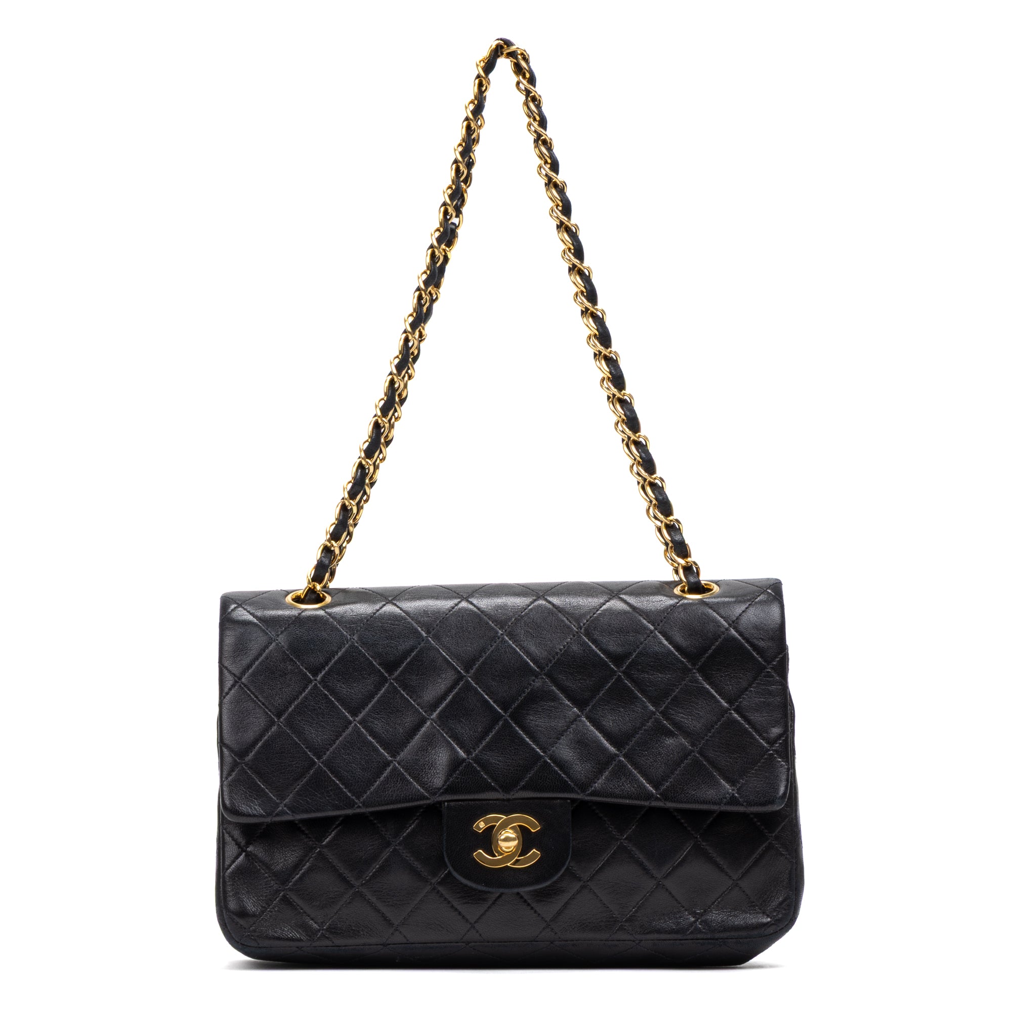 Shoulder Bag Classic Double Flap 26 Black Quilted Lambskin Leather