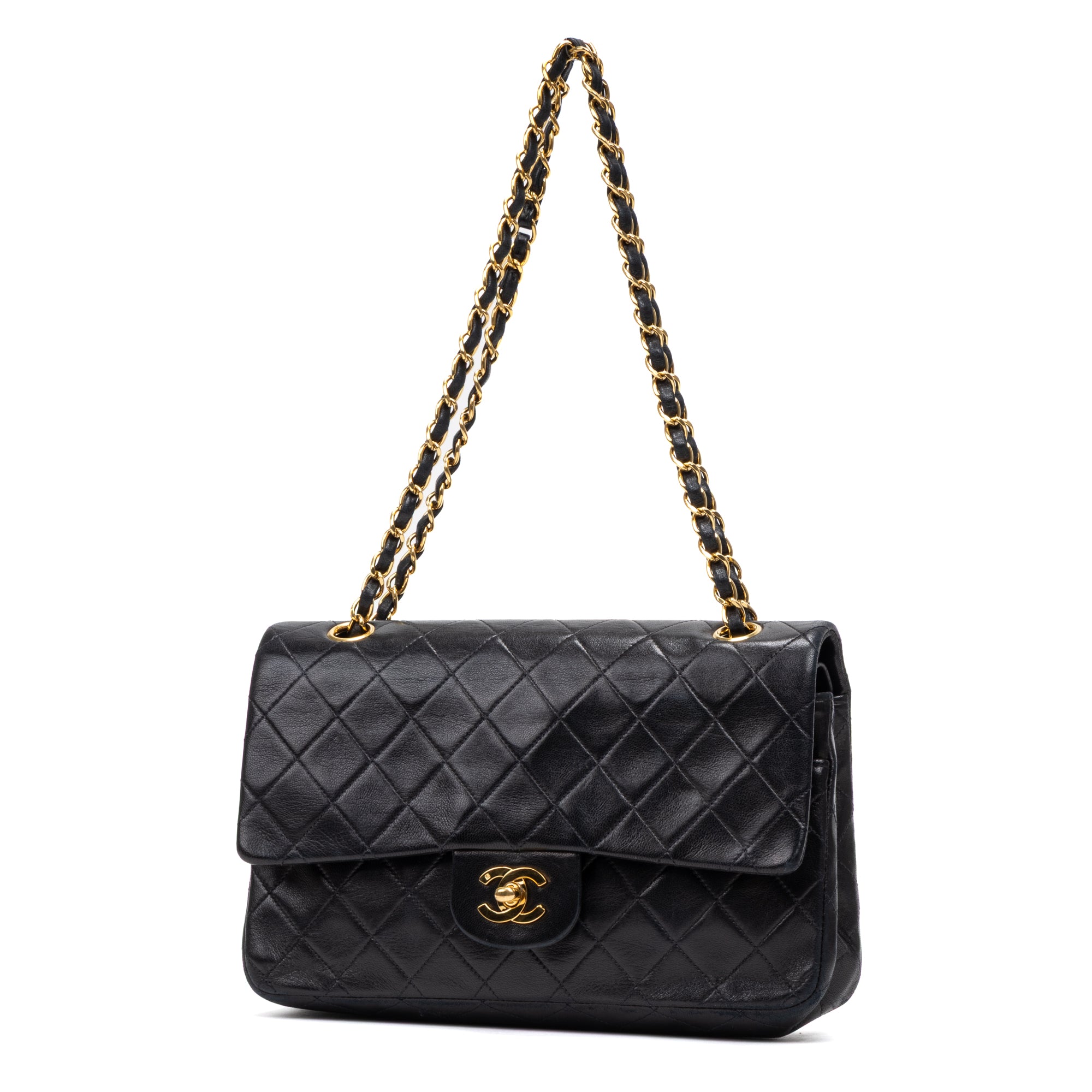 Shoulder Bag Classic Double Flap 26 Black Quilted Lambskin Leather