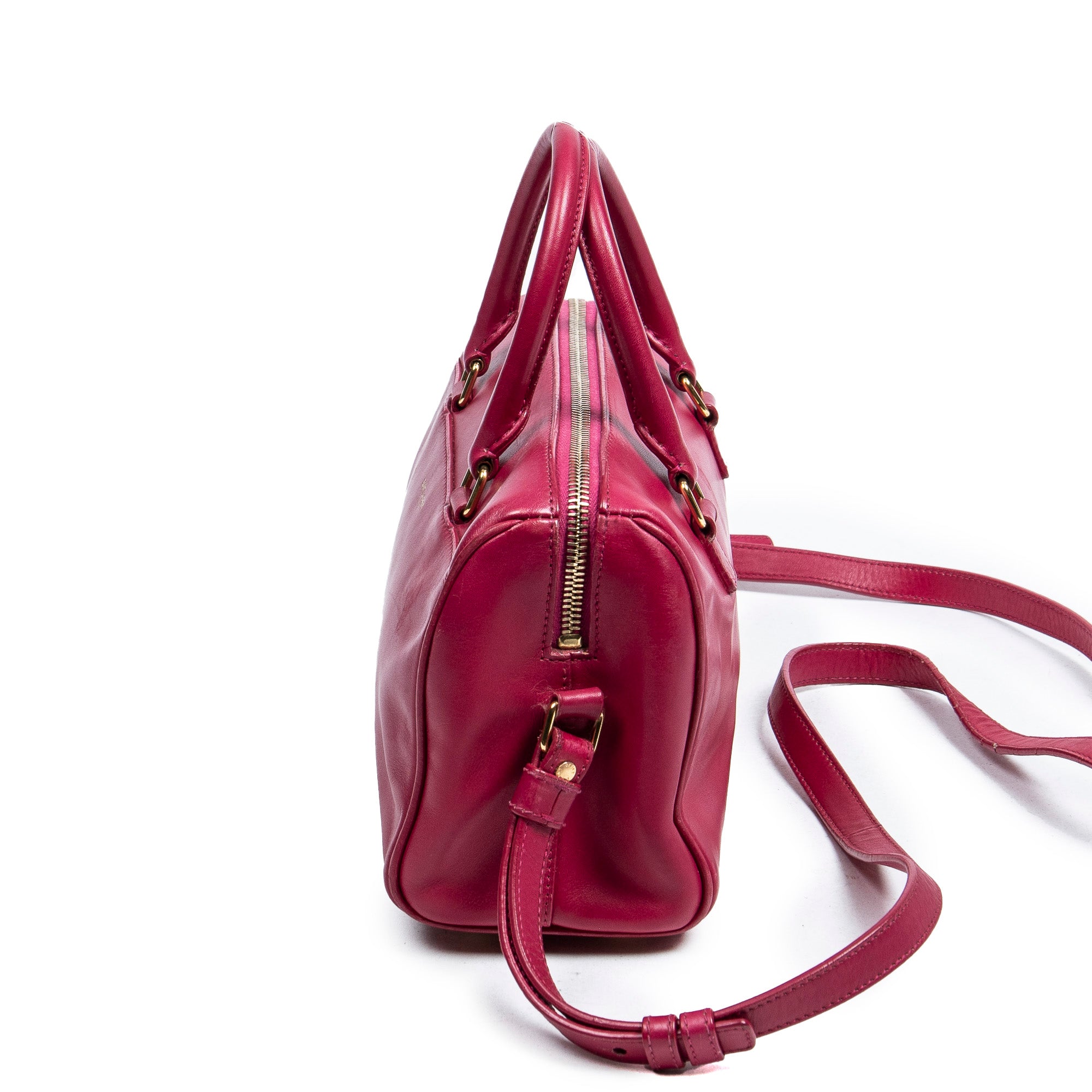 Shoulder Bag Baby Duffle Pink Smooth Leather