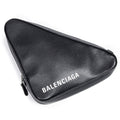 Pouch Triangle Pouch Black Grained Leather