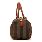 Shoulder Bag Vintage Boston Brown Pequin Coated Canvas