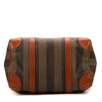 Shoulder Bag Vintage Boston Brown Pequin Coated Canvas