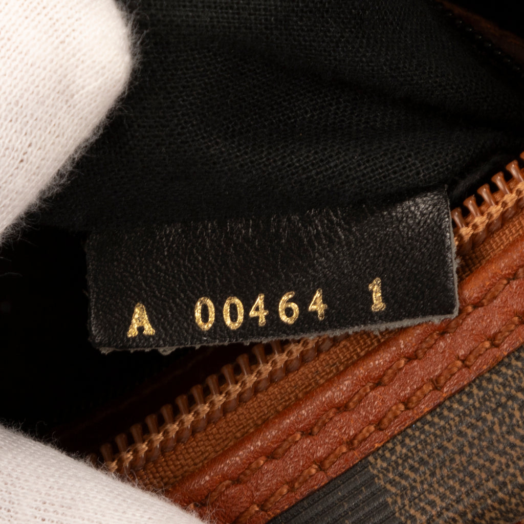 Shoulder Bag Vintage Boston Brown Pequin Coated Canvas
