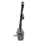 Shoulder Bag The Softshot 17 Black Flower Imprint Grained Leather