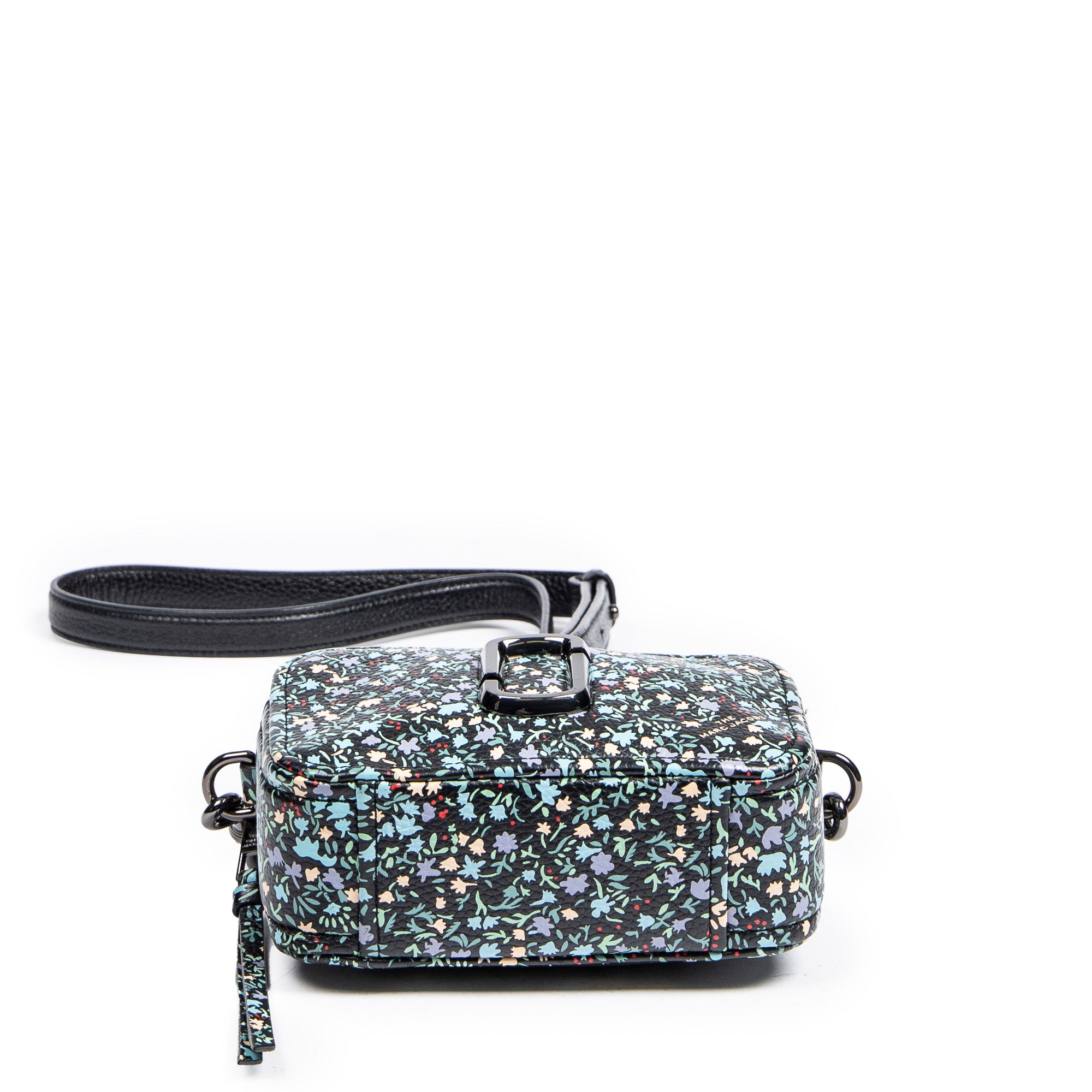 Shoulder Bag The Softshot 17 Black Flower Imprint Grained Leather