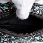 Shoulder Bag The Softshot 17 Black Flower Imprint Grained Leather