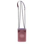 Shoulder Bag Crossbody Phone Holder Pink Patent Leather