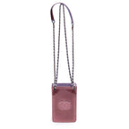 Shoulder Bag Crossbody Phone Holder Pink Patent Leather