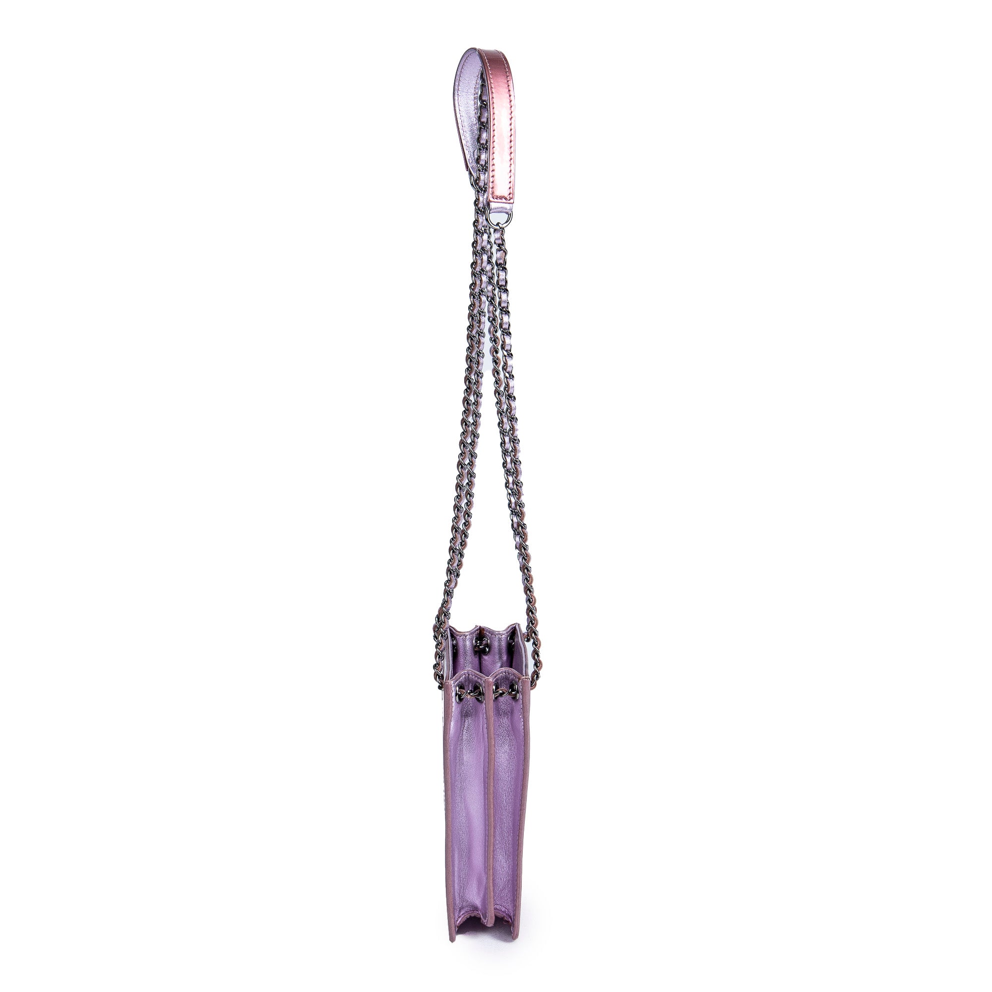 Shoulder Bag Crossbody Phone Holder Pink Patent Leather