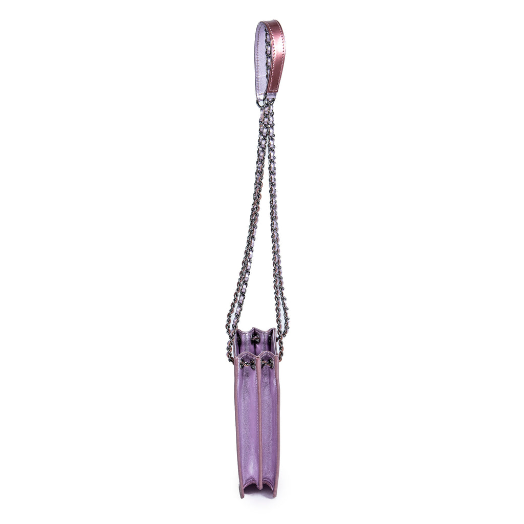 Shoulder Bag Crossbody Phone Holder Pink Patent Leather
