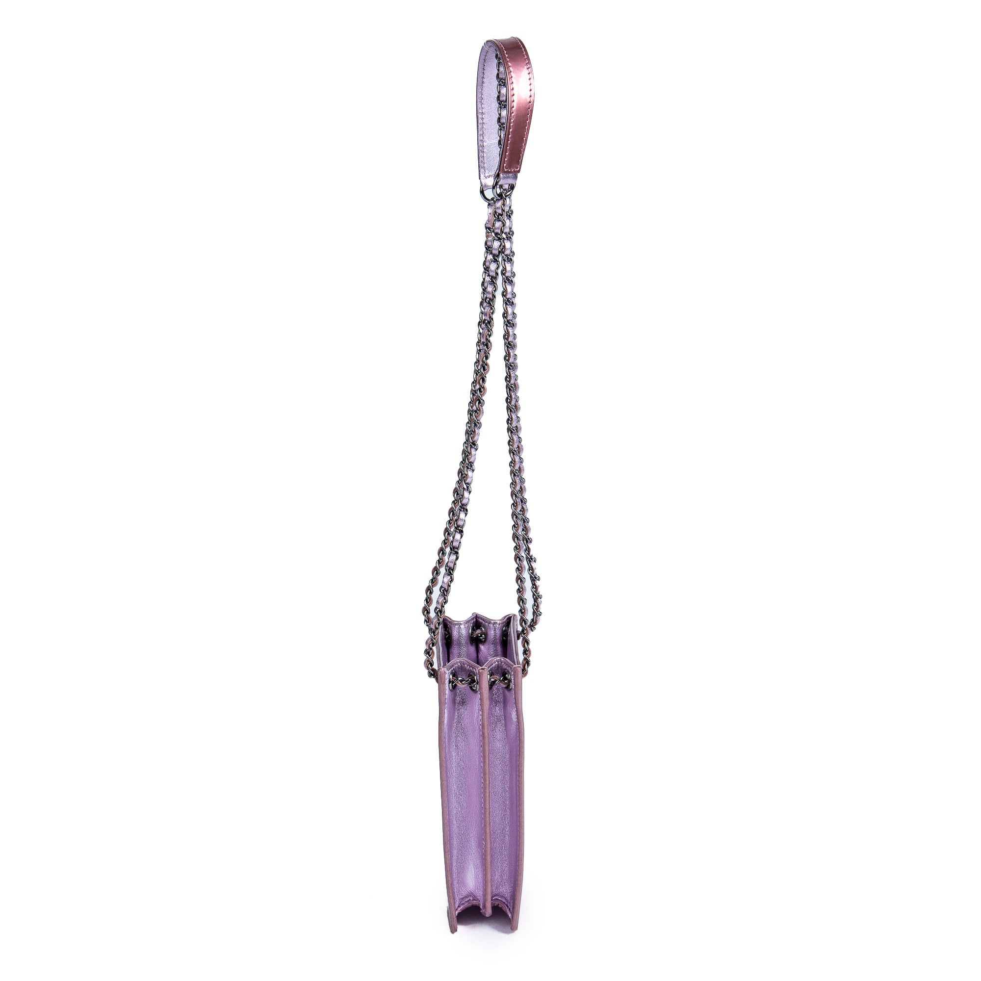 Shoulder Bag Crossbody Phone Holder Pink Patent Leather