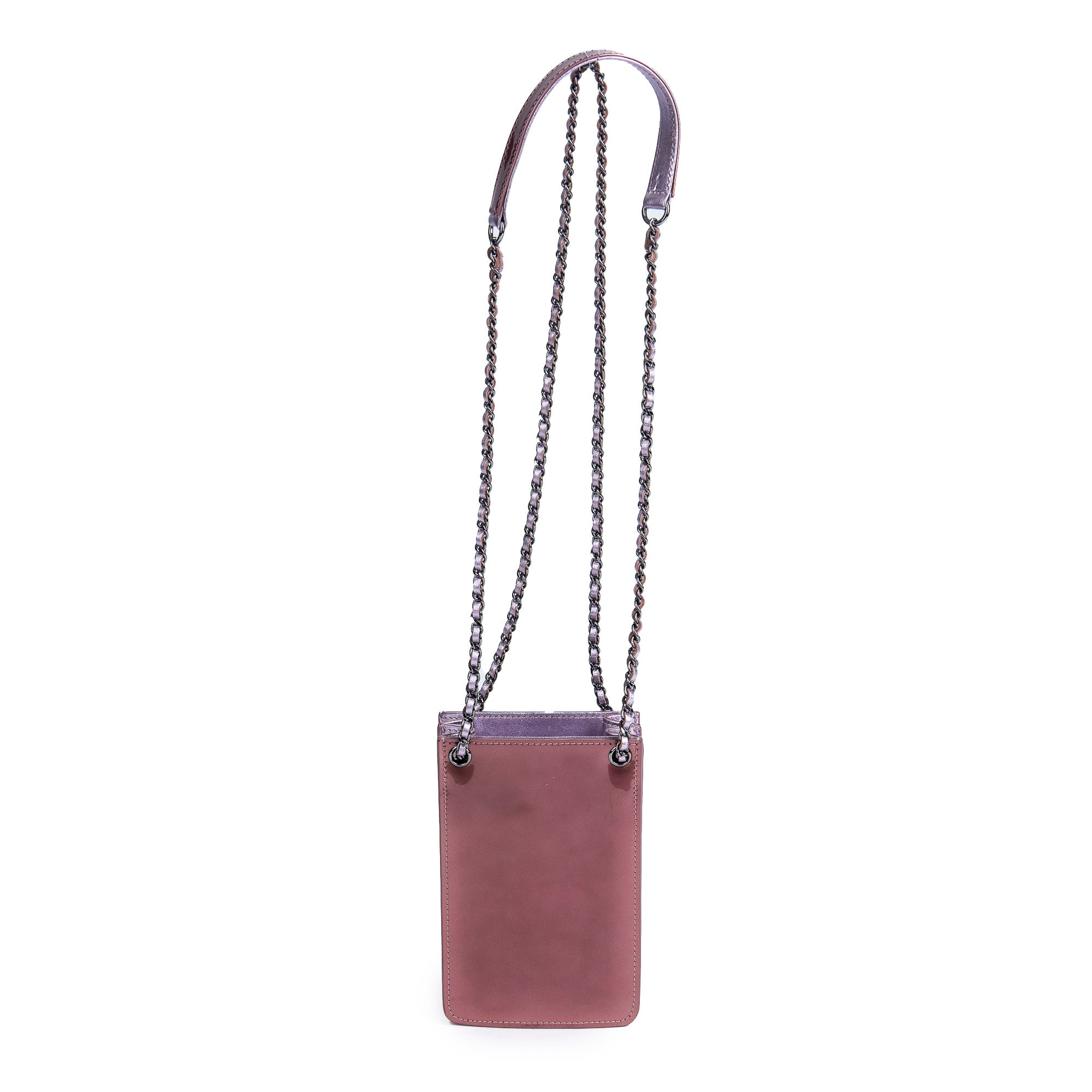 Shoulder Bag Crossbody Phone Holder Pink Patent Leather