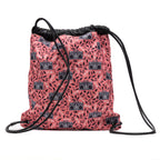 Shoulder Bag Drawstring Backpack Pink Radio Logo Print Canvas