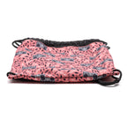 Shoulder Bag Drawstring Backpack Pink Radio Logo Print Canvas