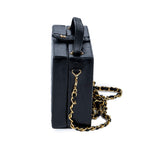 Shoulder Bag Vintage Chain Box Bag Black Quilted Lambskin Leather
