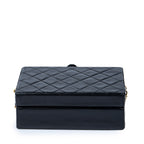 Shoulder Bag Vintage Chain Box Bag Black Quilted Lambskin Leather