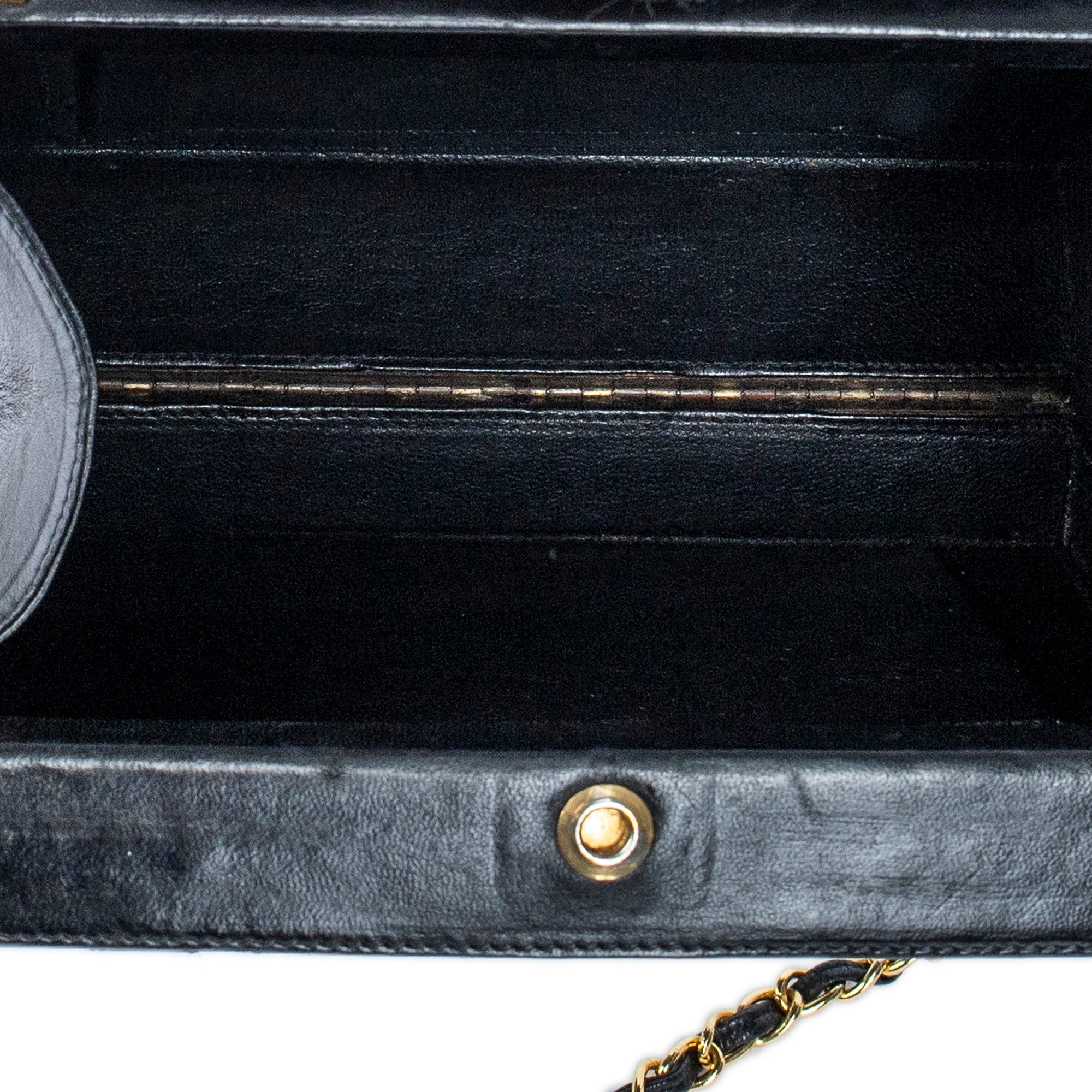 Shoulder Bag Vintage Chain Box Bag Black Quilted Lambskin Leather