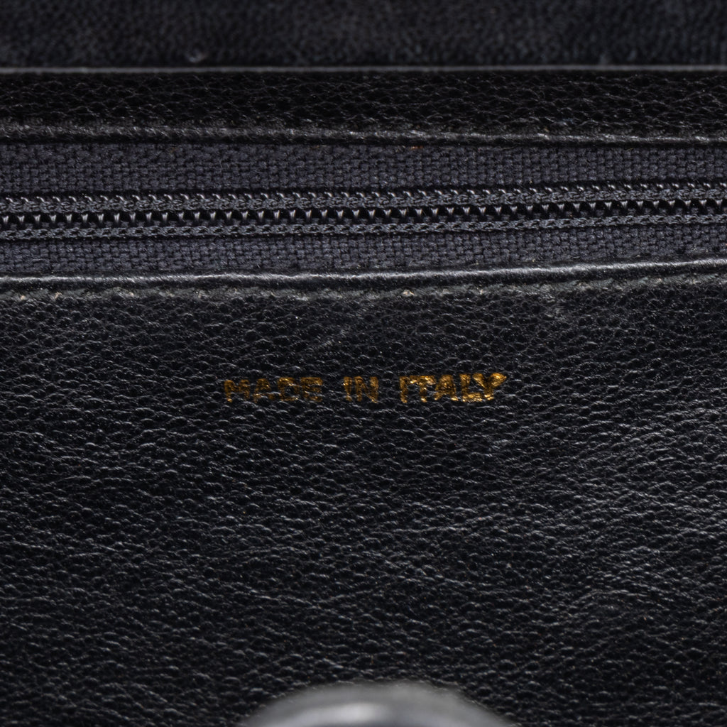 Shoulder Bag Vintage Chain Box Bag Black Quilted Lambskin Leather