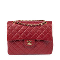 Shoulder Bag Tall Classic Double Flap Red Quilted Lambskin Leather