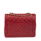 Shoulder Bag Tall Classic Double Flap Red Quilted Lambskin Leather