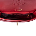 Shoulder Bag Tall Classic Double Flap Red Quilted Lambskin Leather