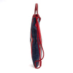 Shoulder Bag Striped Drawstring Backpack Blue Logo Print Canvas