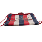 Shoulder Bag Striped Drawstring Backpack Blue Logo Print Canvas
