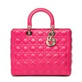 Shoulder Bag Large Lady Dior Fuchsia Pink Cannage Lambskin Leather