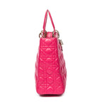 Shoulder Bag Large Lady Dior Fuchsia Pink Cannage Lambskin Leather