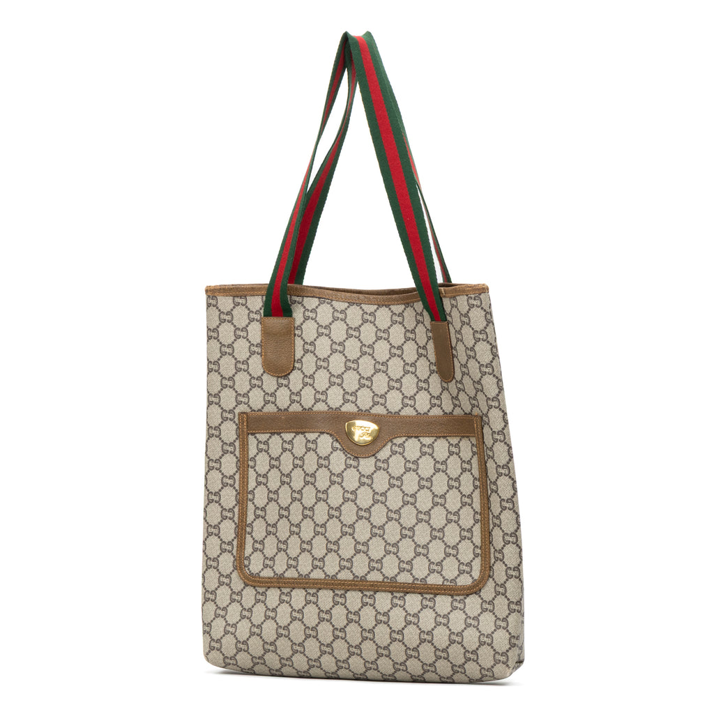 Shoulder Bag Web Gucci Plus Vertical Tote Beige GG Plus Coated Canvas