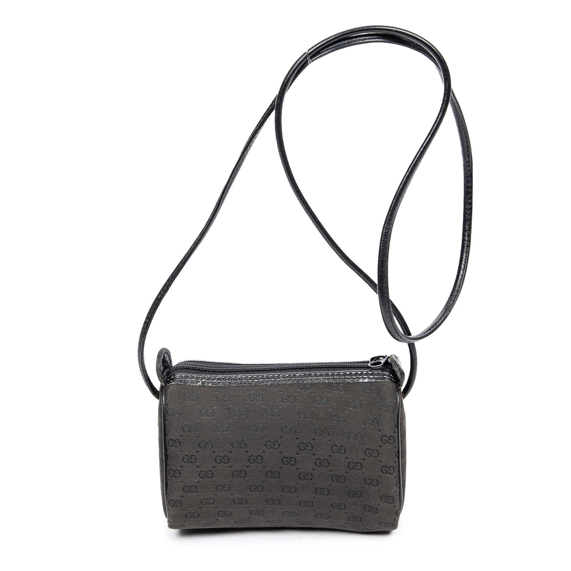 Shoulder Bag Vintage Mini Pochette Crossbody Black Microguccissima Canvas