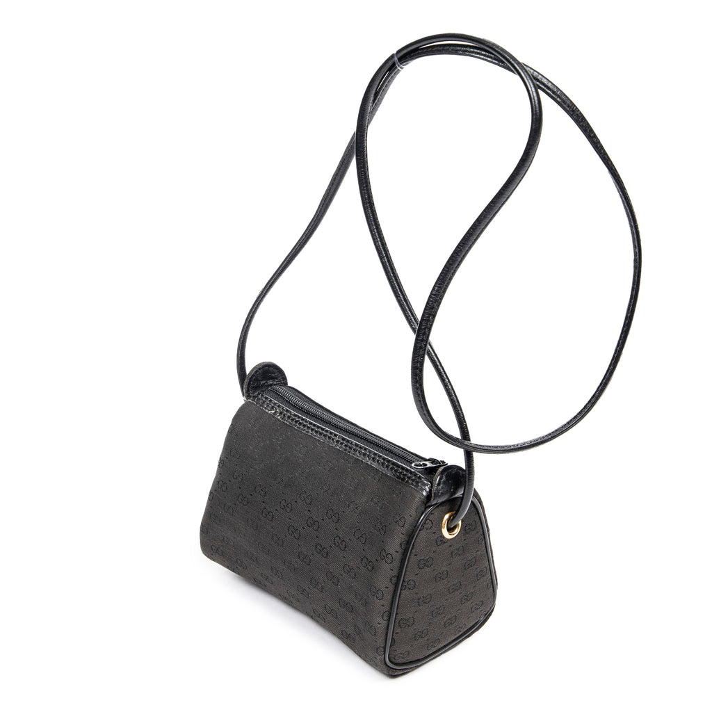 Shoulder Bag Vintage Mini Pochette Crossbody Black Microguccissima Canvas