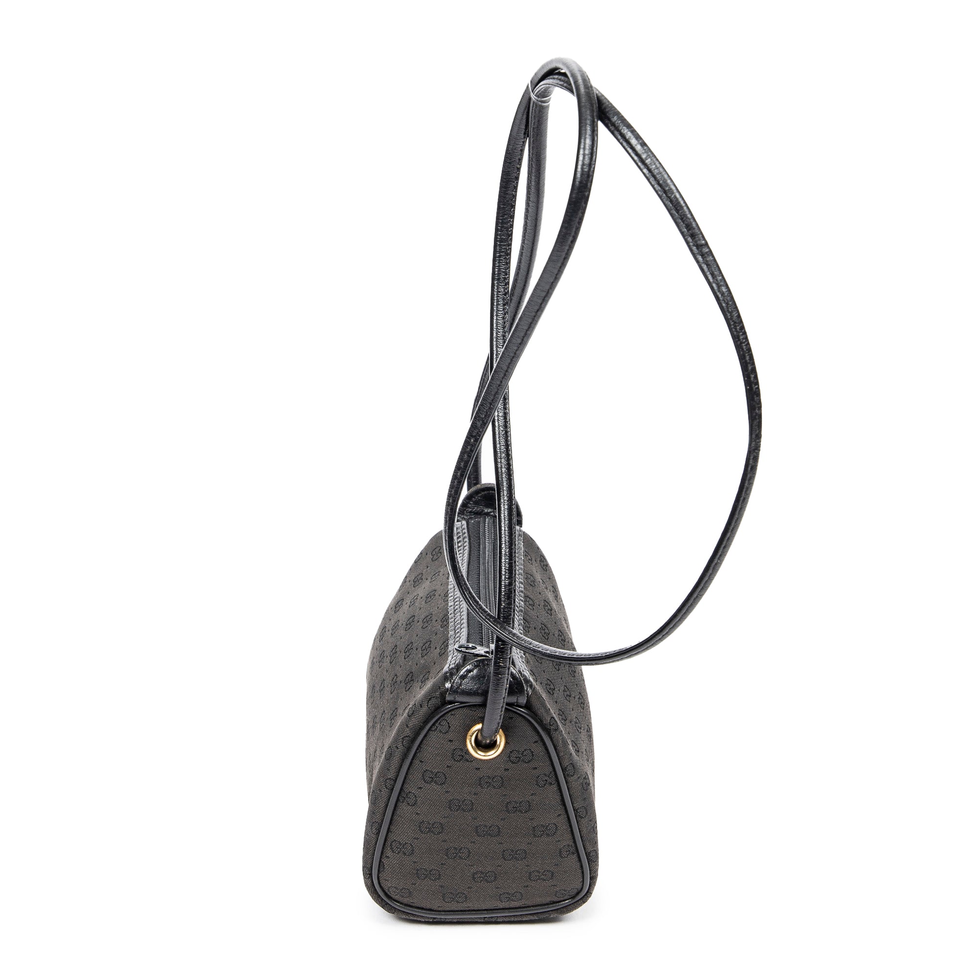 Shoulder Bag Vintage Mini Pochette Crossbody Black Microguccissima Canvas