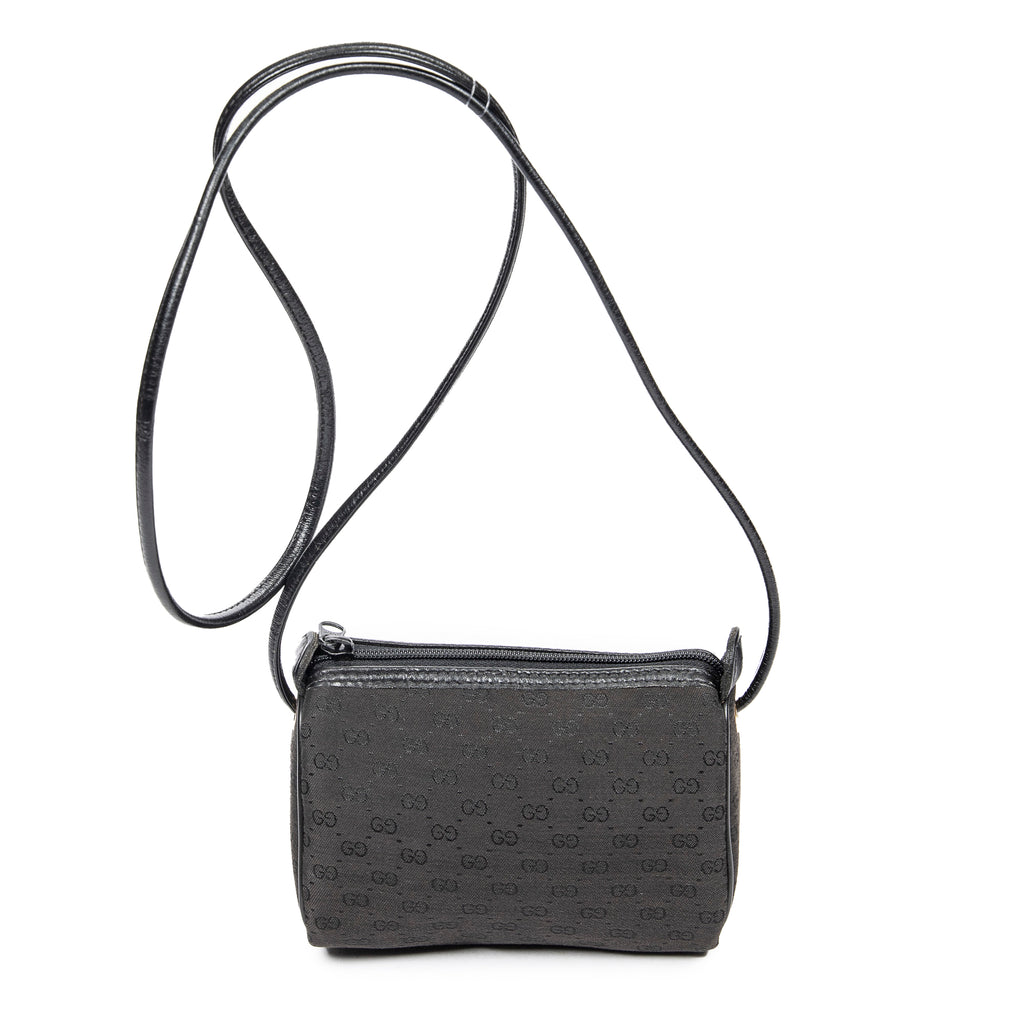 Shoulder Bag Vintage Mini Pochette Crossbody Black Microguccissima Canvas