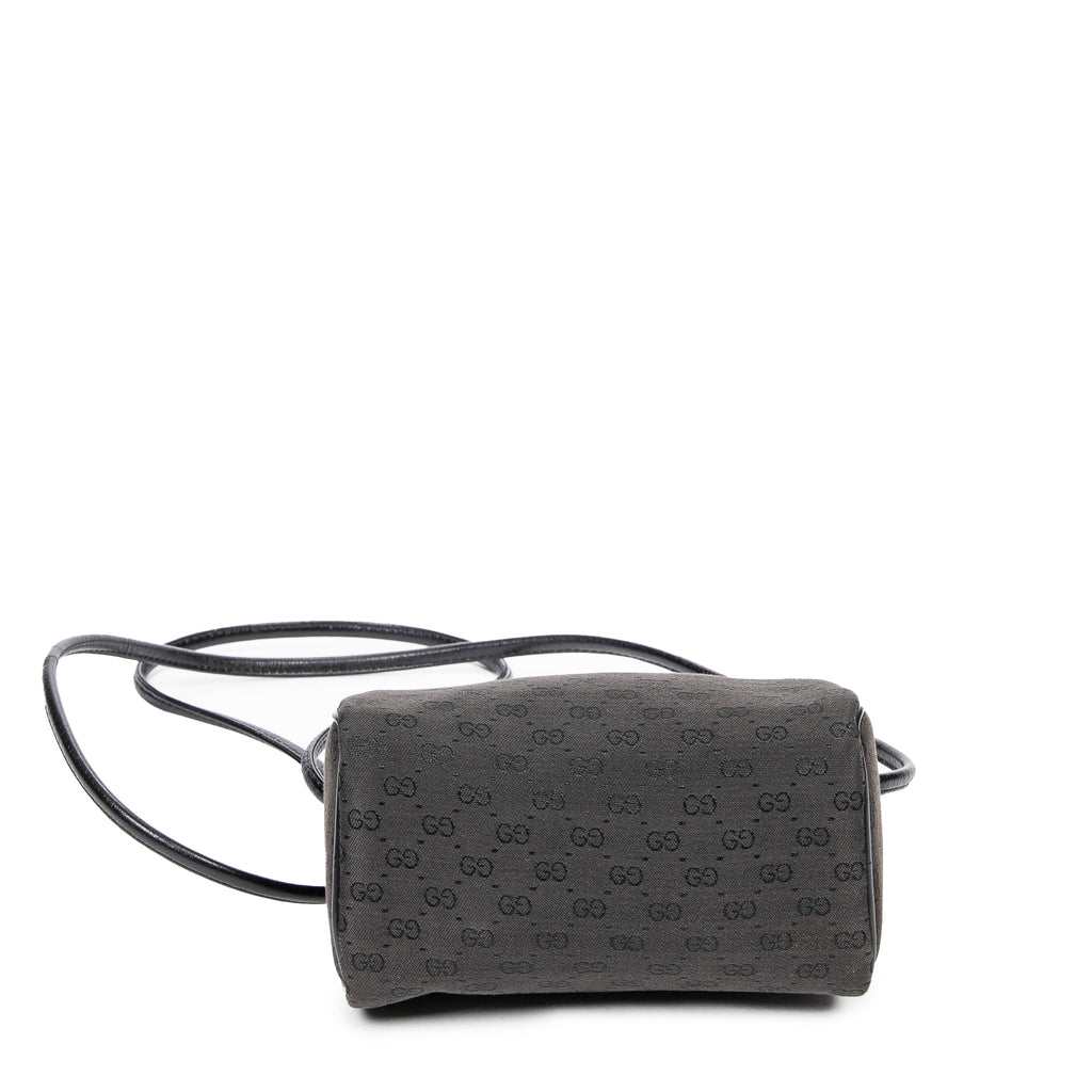 Shoulder Bag Vintage Mini Pochette Crossbody Black Microguccissima Canvas