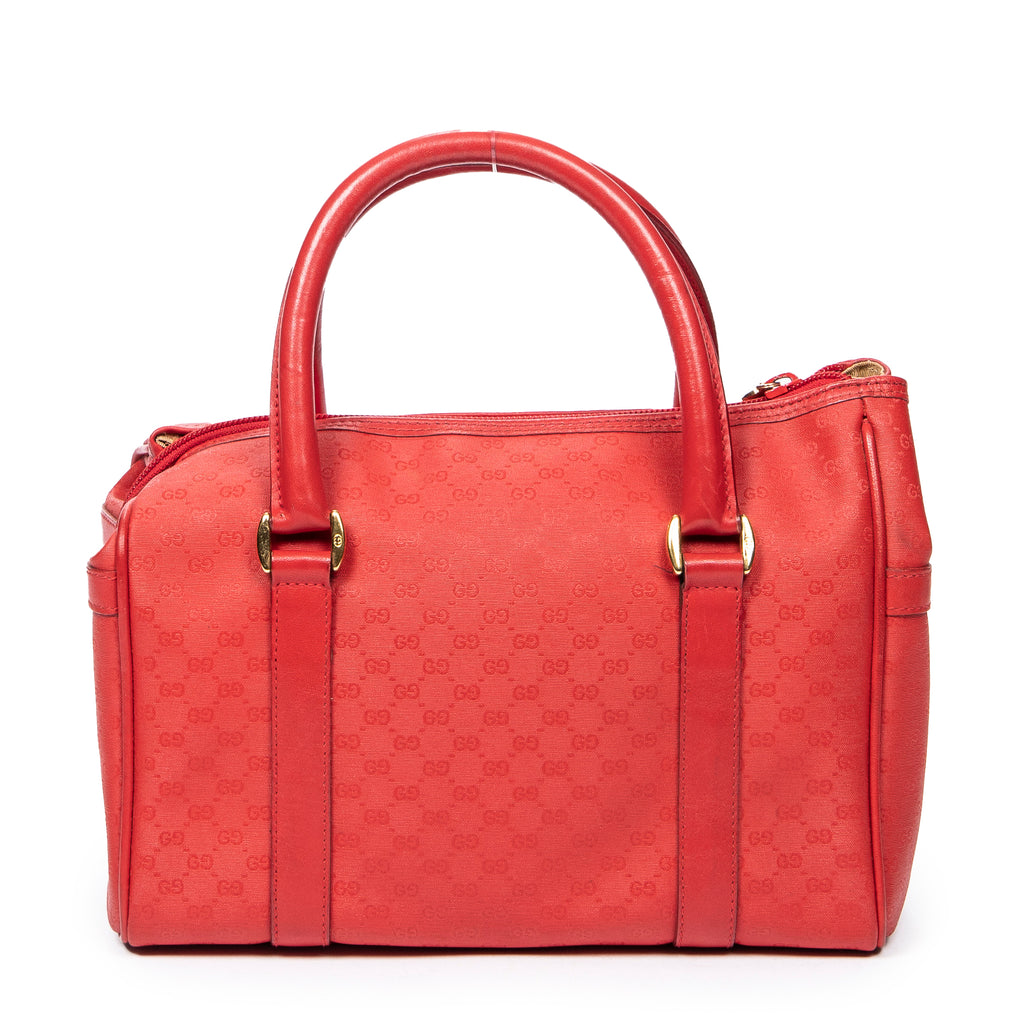 Handbag Mini Vintage Front Pocket Boston Red Microguccissima Coated Canvas