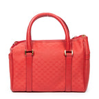 Handbag Mini Vintage Front Pocket Boston Red Microguccissima Coated Canvas