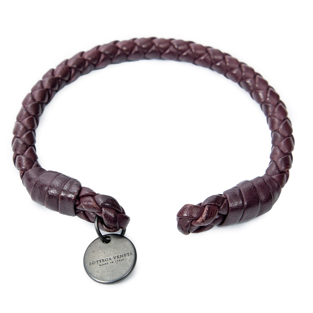 Bracelet Woven Cuff Bracelet Purple Woven Leather