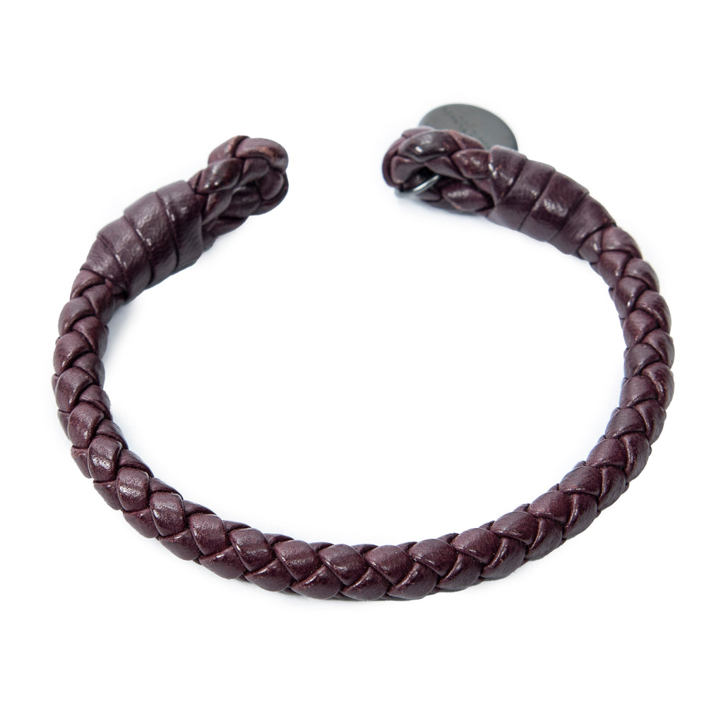 Bracelet Woven Cuff Bracelet Purple Woven Leather