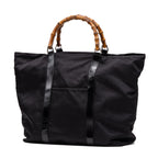 Shoulder Bag Large Bamboo Tote Black Nylon Canvas