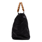 Shoulder Bag Large Bamboo Tote Black Nylon Canvas