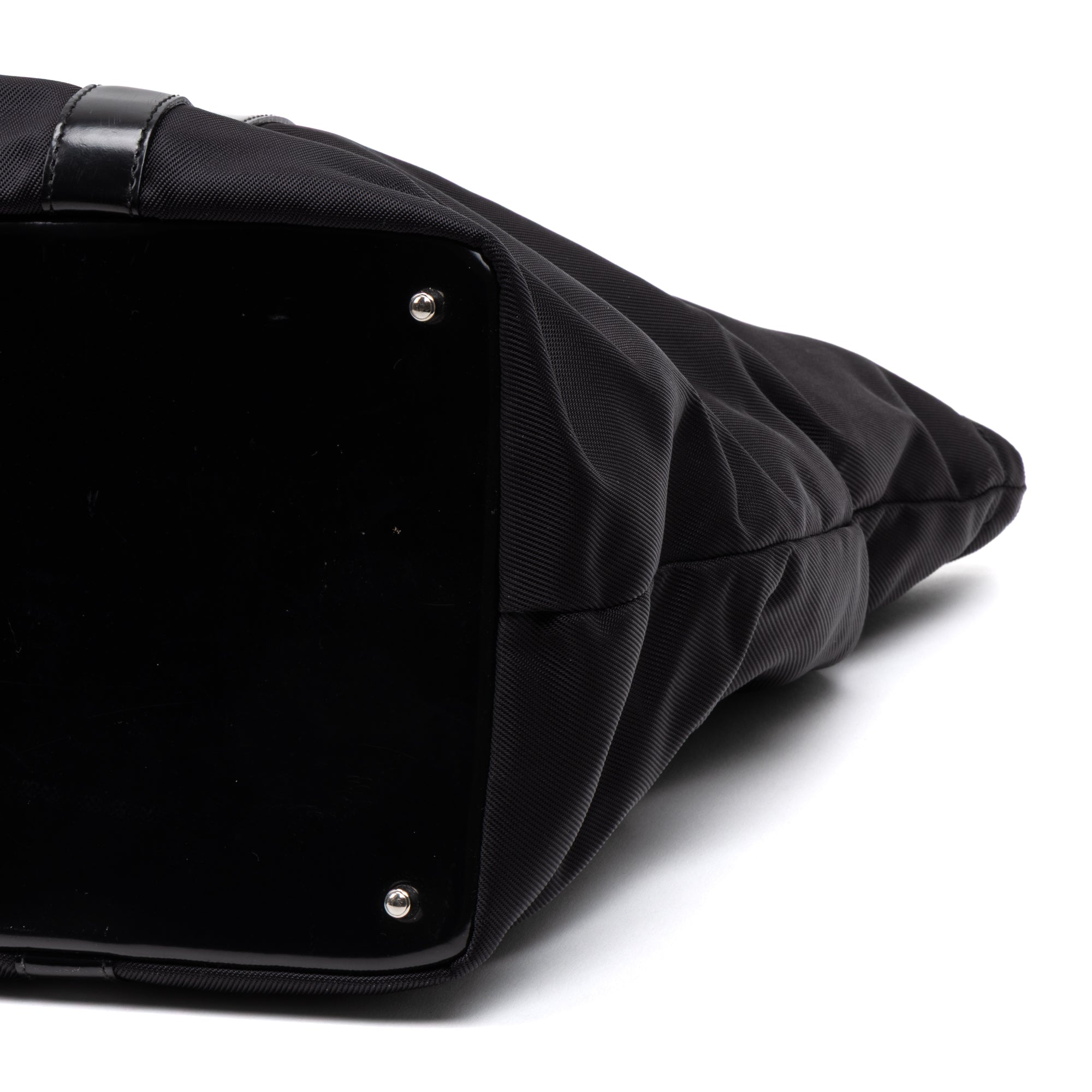 Shoulder Bag Large Bamboo Tote Black Nylon Canvas