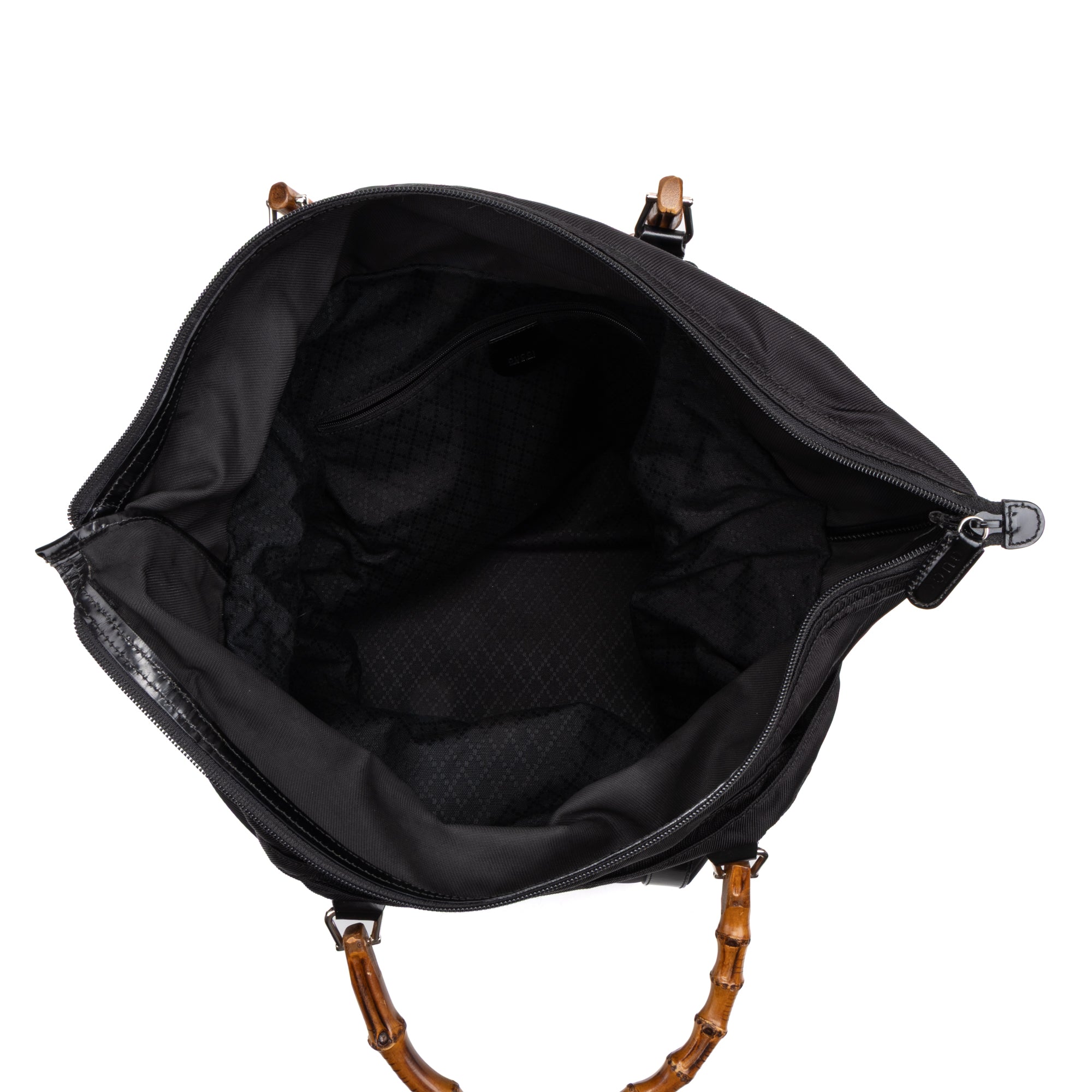 Shoulder Bag Large Bamboo Tote Black Nylon Canvas