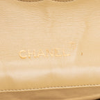 Shoulder Bag CC Crystal Push Lock Square Flap Beige Quilted Lambskin Leather