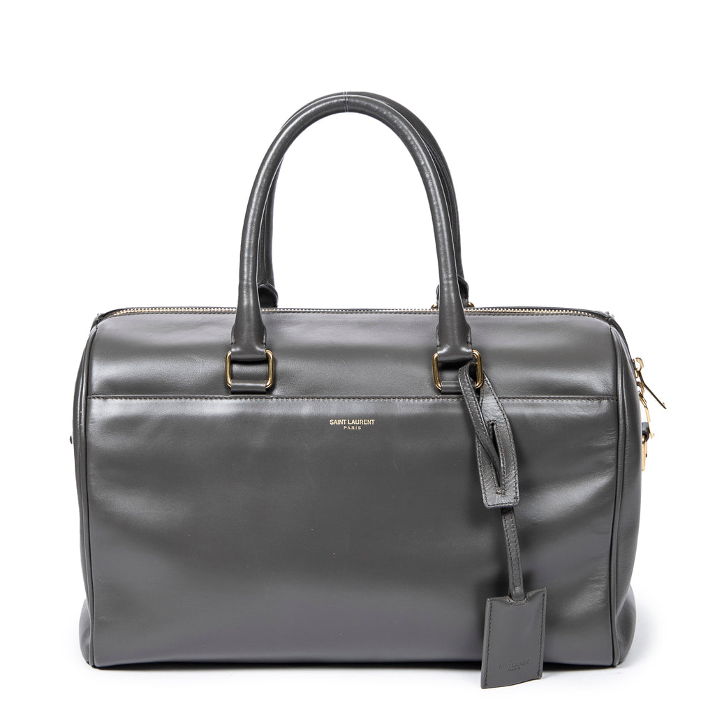 Handbag Duffle 6 Gray Smooth Calfskin Leather