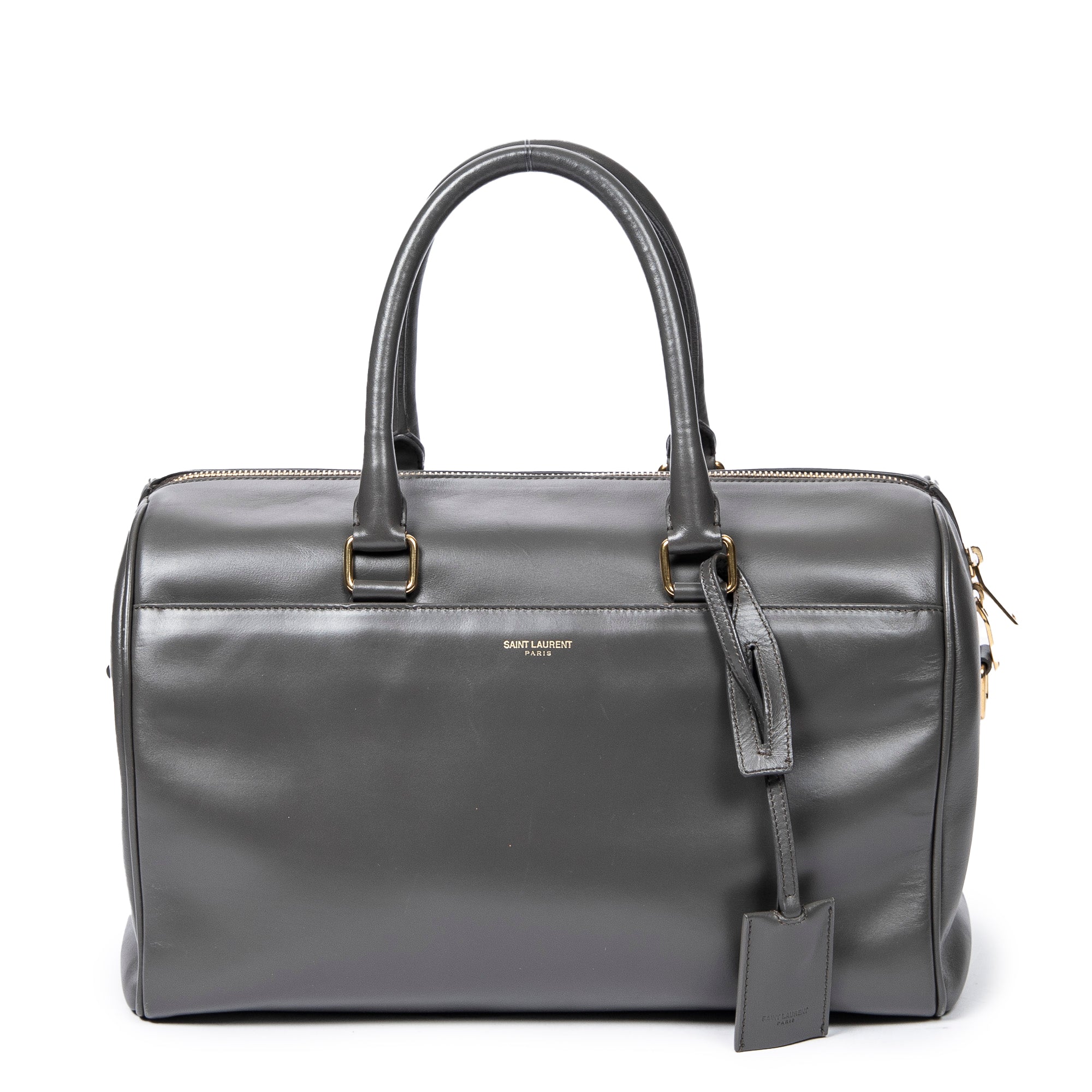 Handbag Duffle 6 Gray Smooth Calfskin Leather