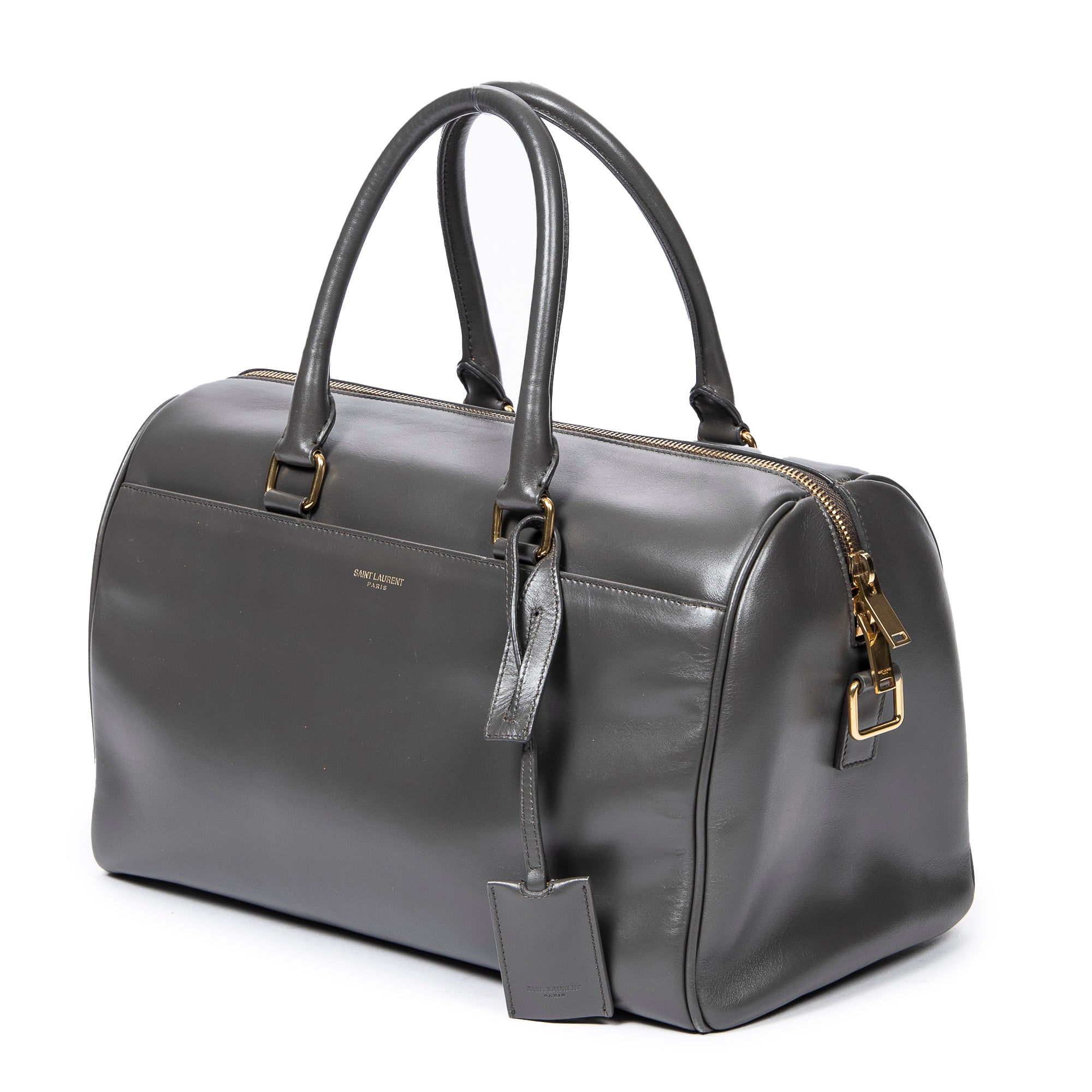 Handbag Duffle 6 Gray Smooth Calfskin Leather