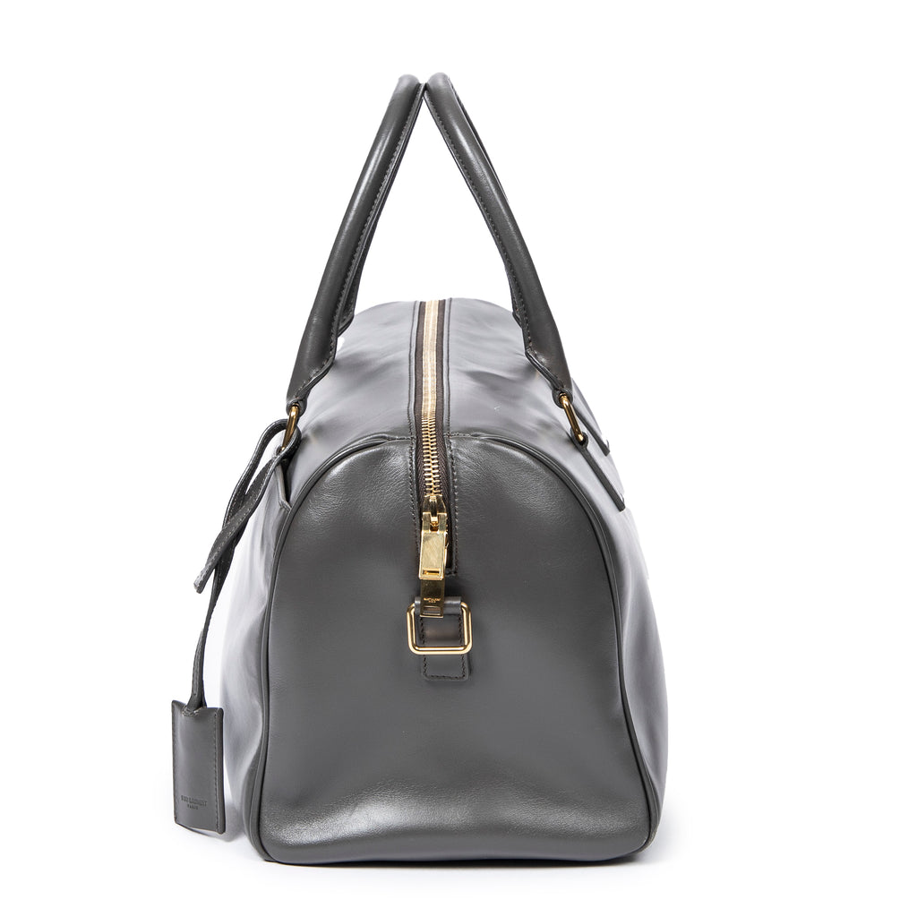 Handbag Duffle 6 Gray Smooth Calfskin Leather