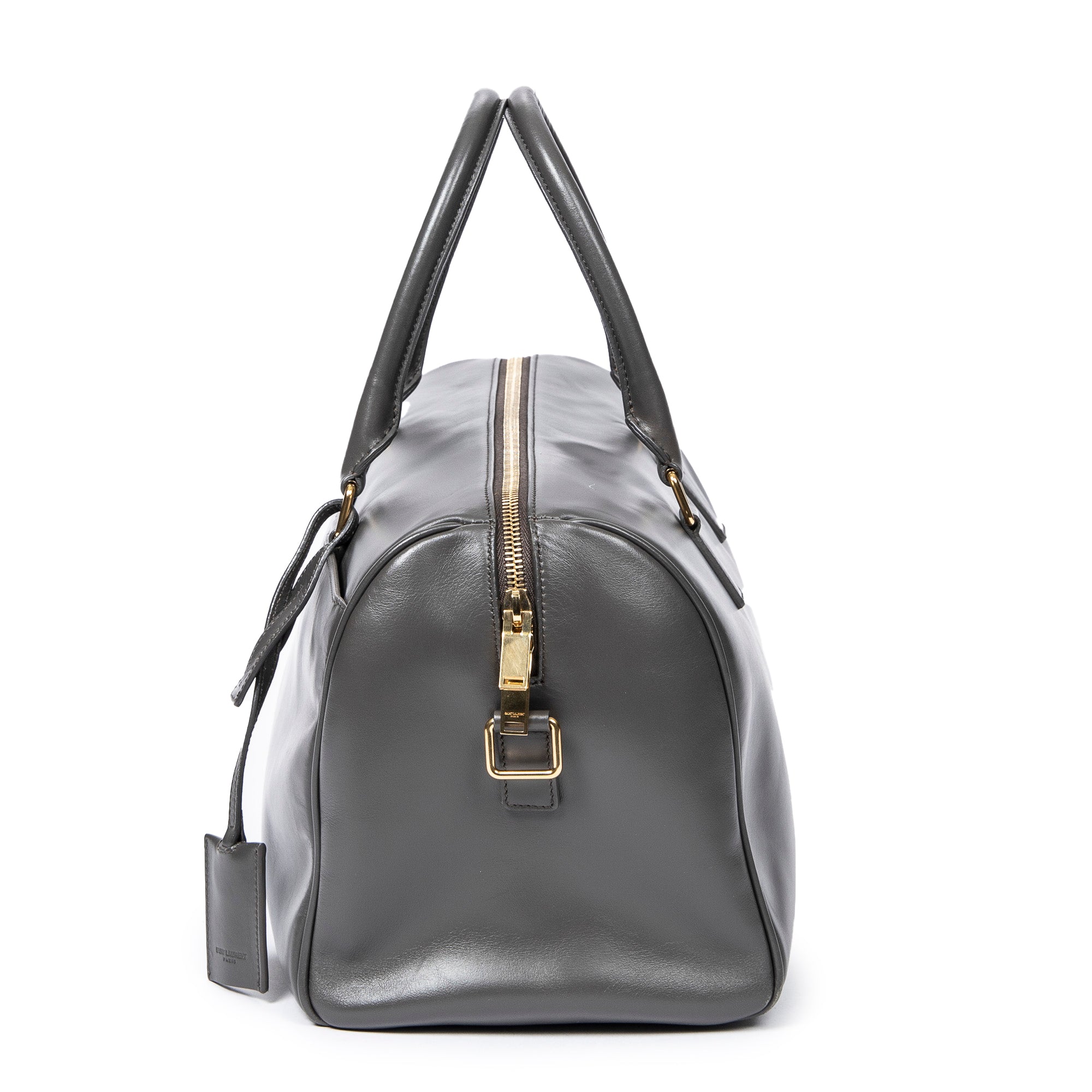 Handbag Duffle 6 Gray Smooth Calfskin Leather