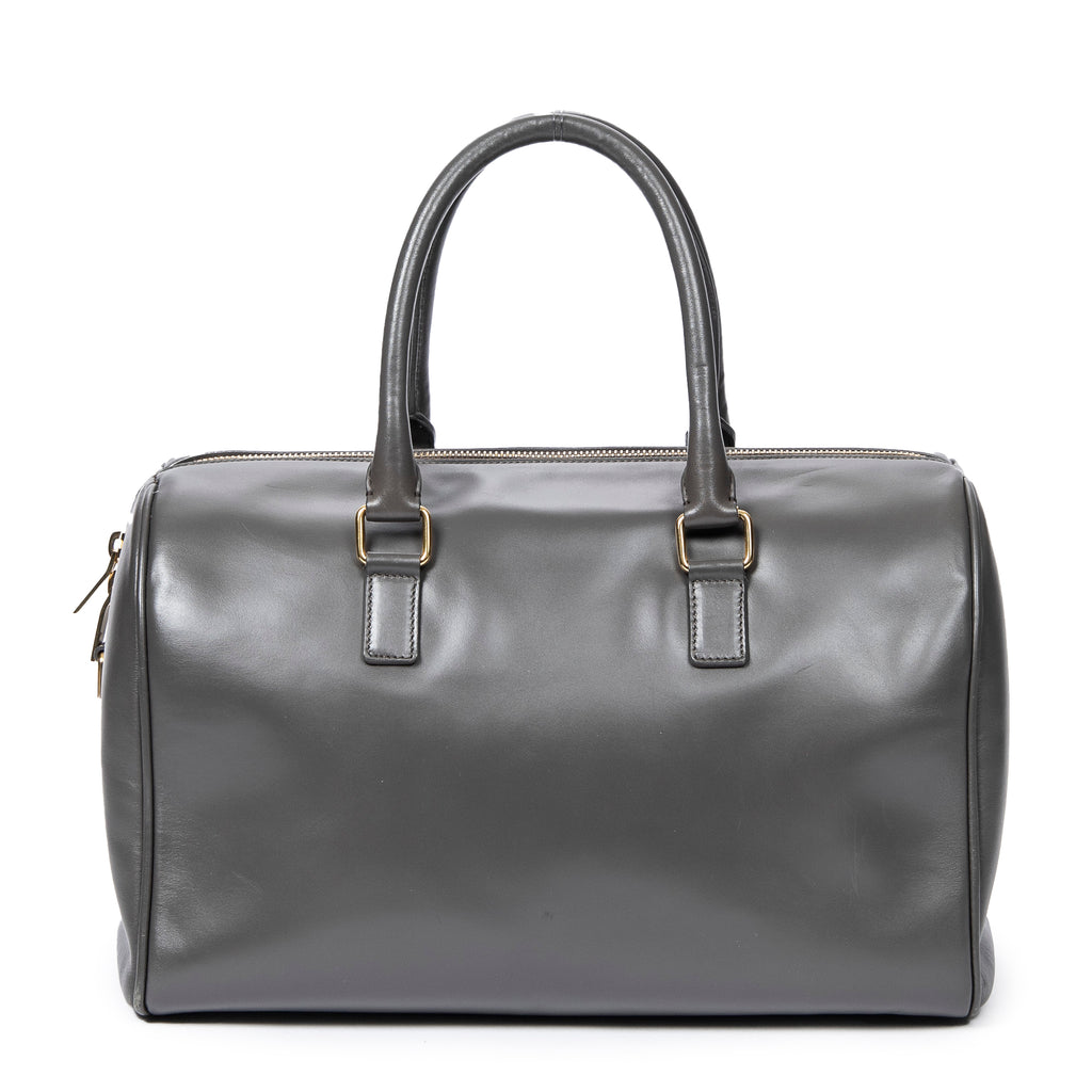 Handbag Duffle 6 Gray Smooth Calfskin Leather